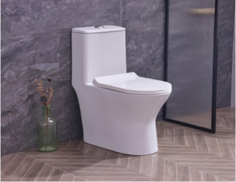 One piece toilet